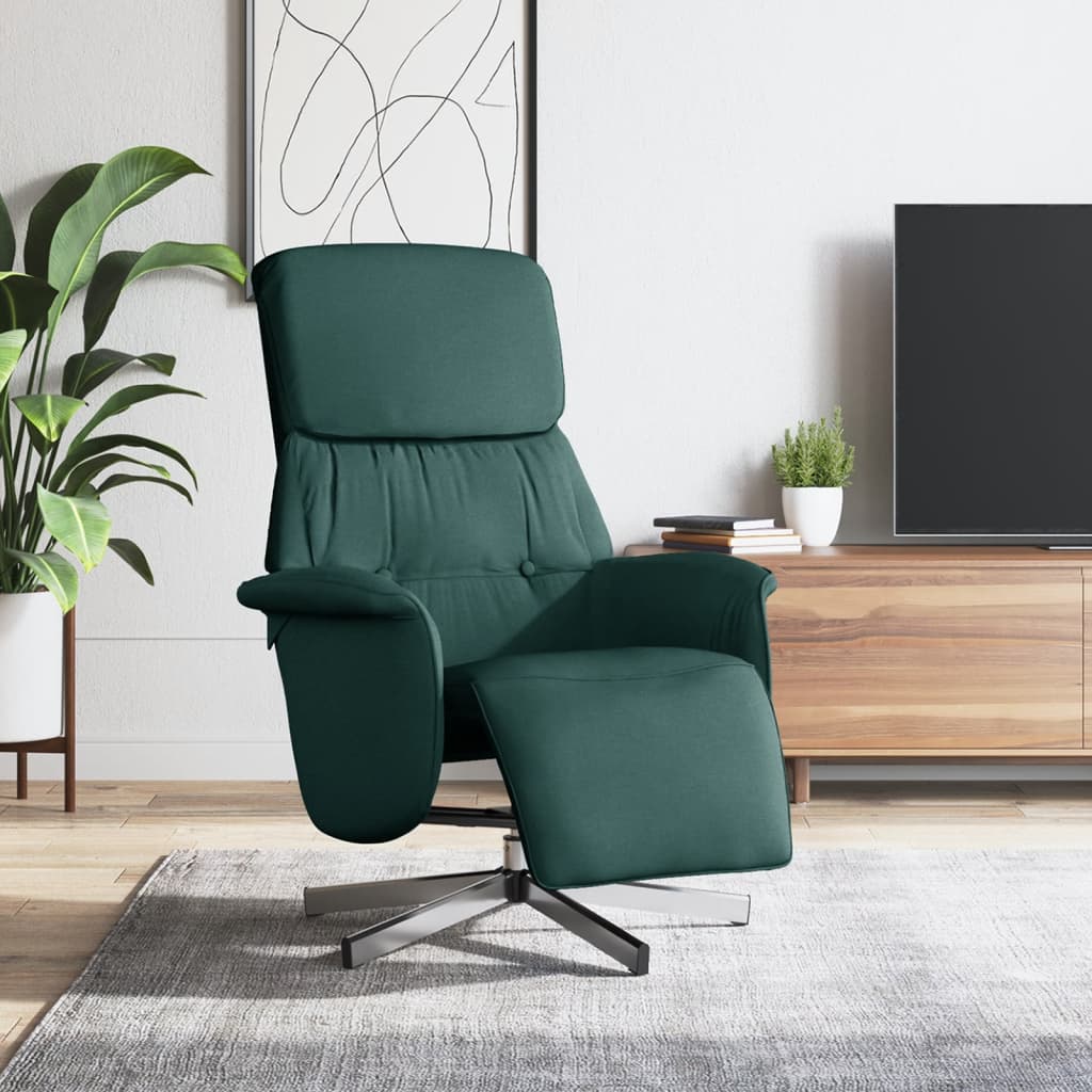 Fauteuil verstelbaar met voetensteun stof donkergroen is nu te koop bij PeponiXL, paradijselijk wonen!