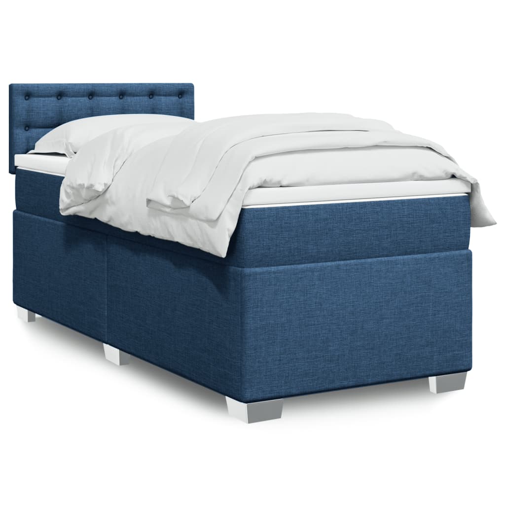 Boxspring met matras stof blauw 100x200 cm is nu te koop bij PeponiXL, paradijselijk wonen!