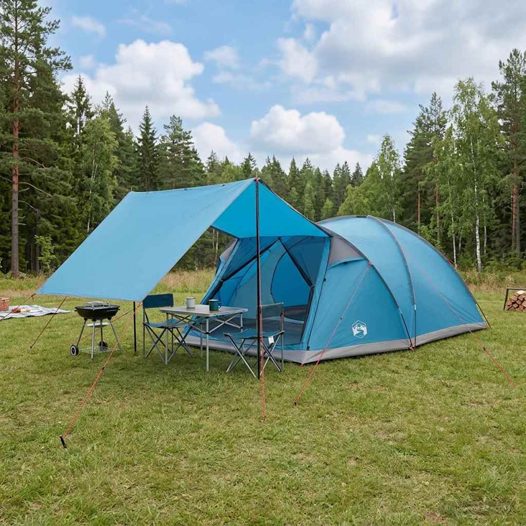 Huisje Tent met dak Blauw 8-persoons Polyester en staal is nu te koop bij PeponiXL, paradijselijk wonen!