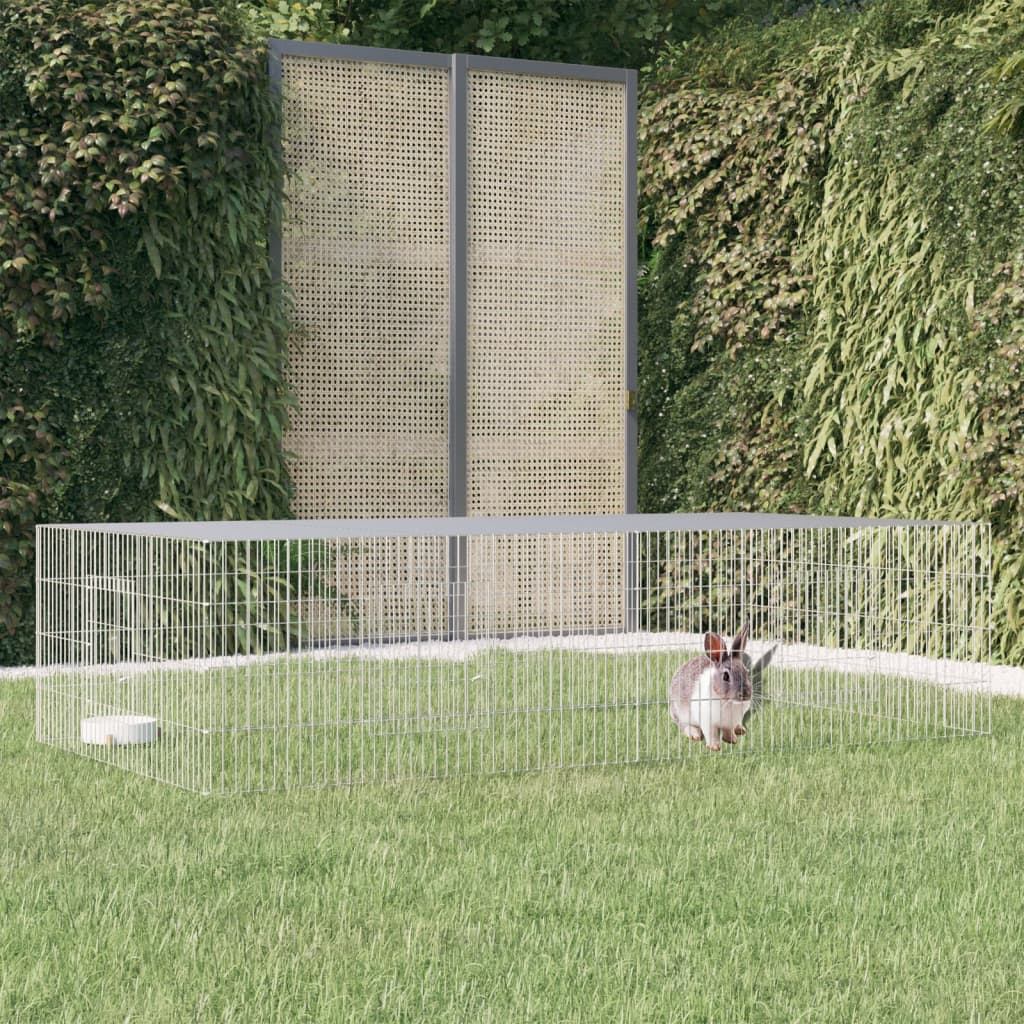 Konijnenkooi met 2 panelen 220x110x55 cm gegalvaniseerd ijzer is nu te koop bij PeponiXL, paradijselijk wonen!
