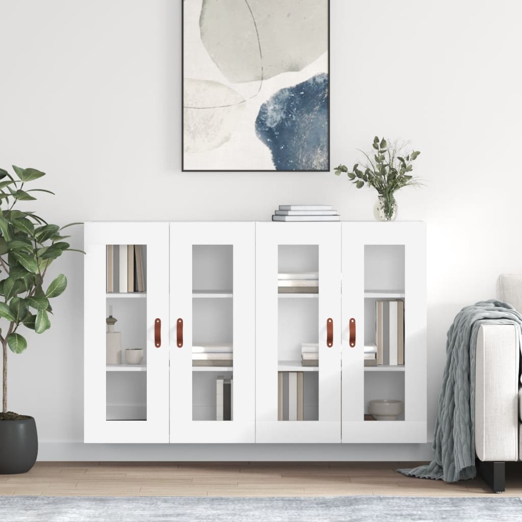 Hangkasten 2 st bewerkt hout wit is nu te koop bij PeponiXL, paradijselijk wonen!