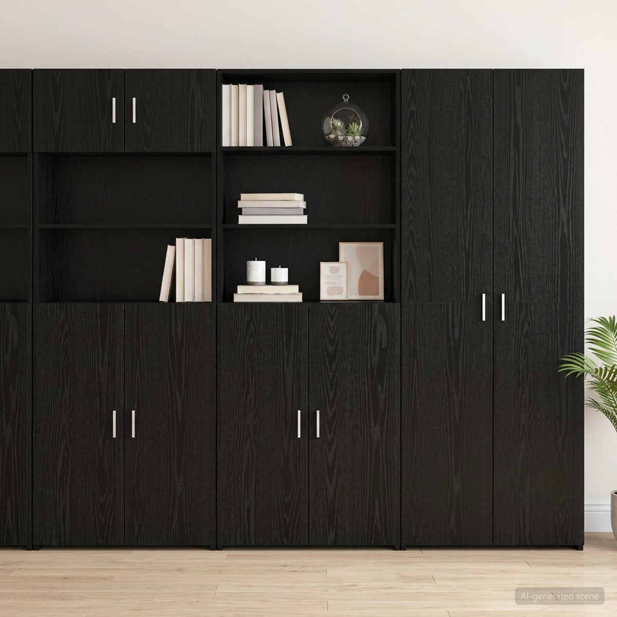 Hoge kast Zwart eiken 70 x 42,5 x 185 cm Bewerkt hout is nu te koop bij PeponiXL, paradijselijk wonen!