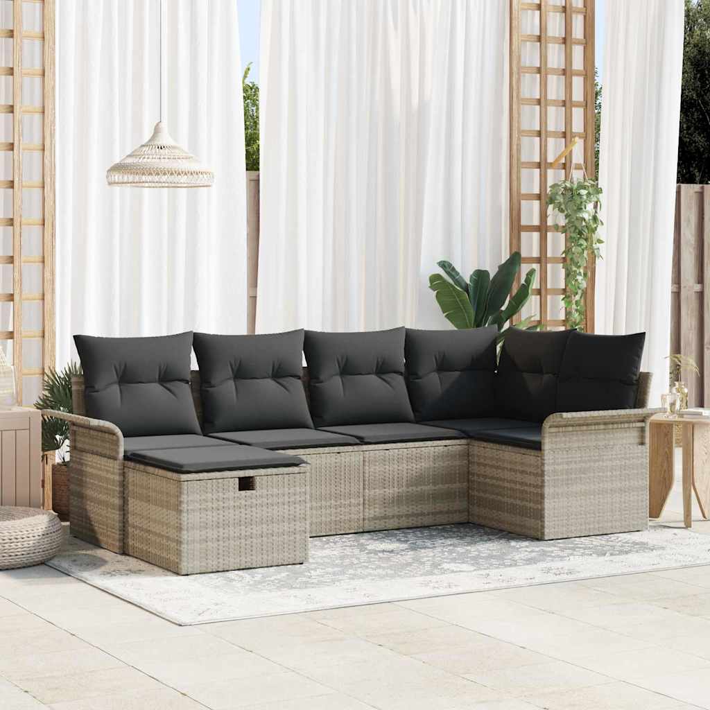 Tuin Sofa Set 6 st Poly riet is nu te koop bij PeponiXL, paradijselijk wonen!
