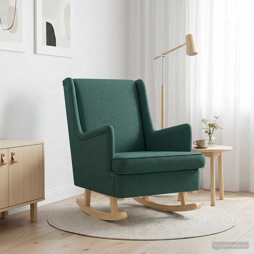 Schommelstoel Donkergroen 62 x 80 x 85 cm Stof is nu te koop bij PeponiXL, paradijselijk wonen!