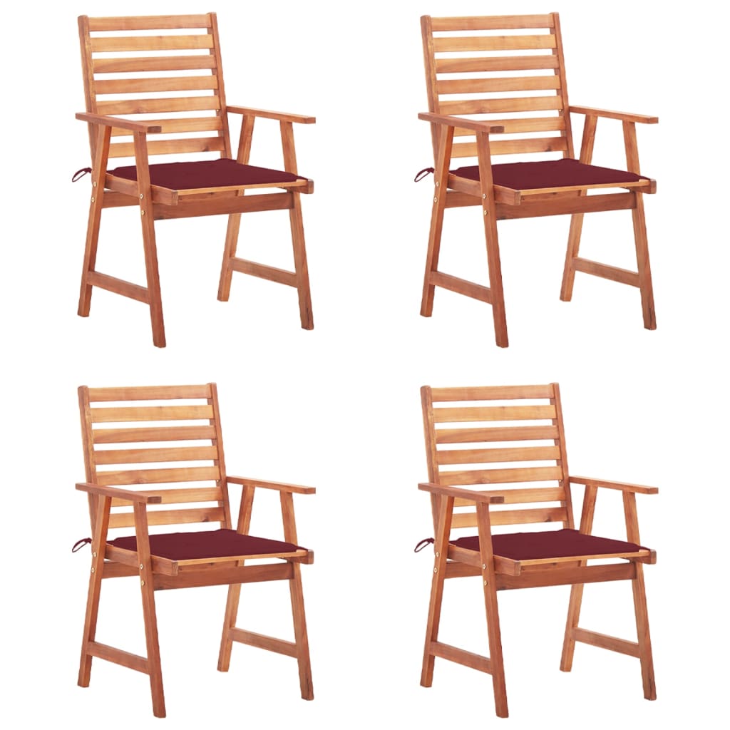 Tuinstoelen 4 st met kussens massief acaciahout is nu te koop bij PeponiXL, paradijselijk wonen!
