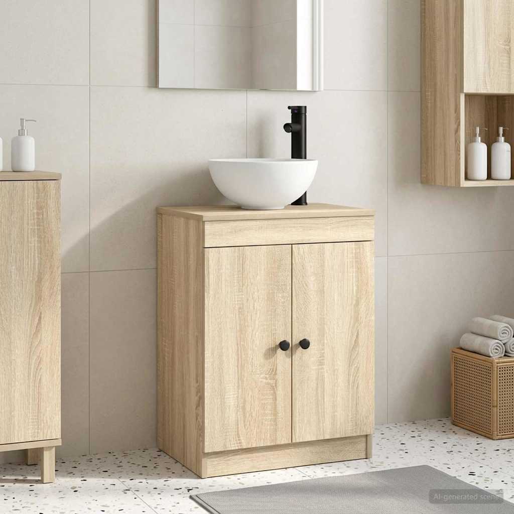 Badkamermeubel met Wasbak Sonoma Eiken 54 x 35 x 83 cm is nu te koop bij PeponiXL, paradijselijk wonen!