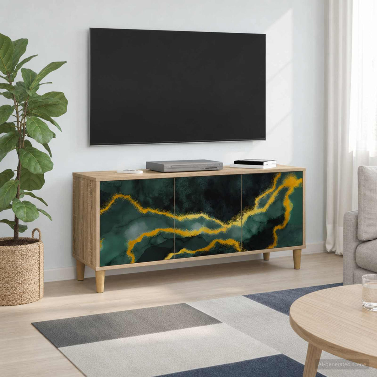 Tv-meubel WIJHE 102 x 33 x 50 cm Sonoma Bewerkt hout is nu te koop bij PeponiXL, paradijselijk wonen!