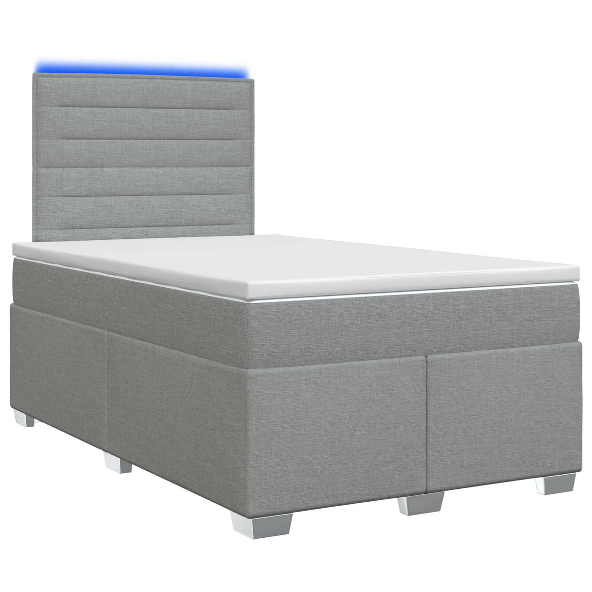 Boxspringbed met matras Lichtgrijs 120 x 200 cm Stof is nu te koop bij PeponiXL, paradijselijk wonen!