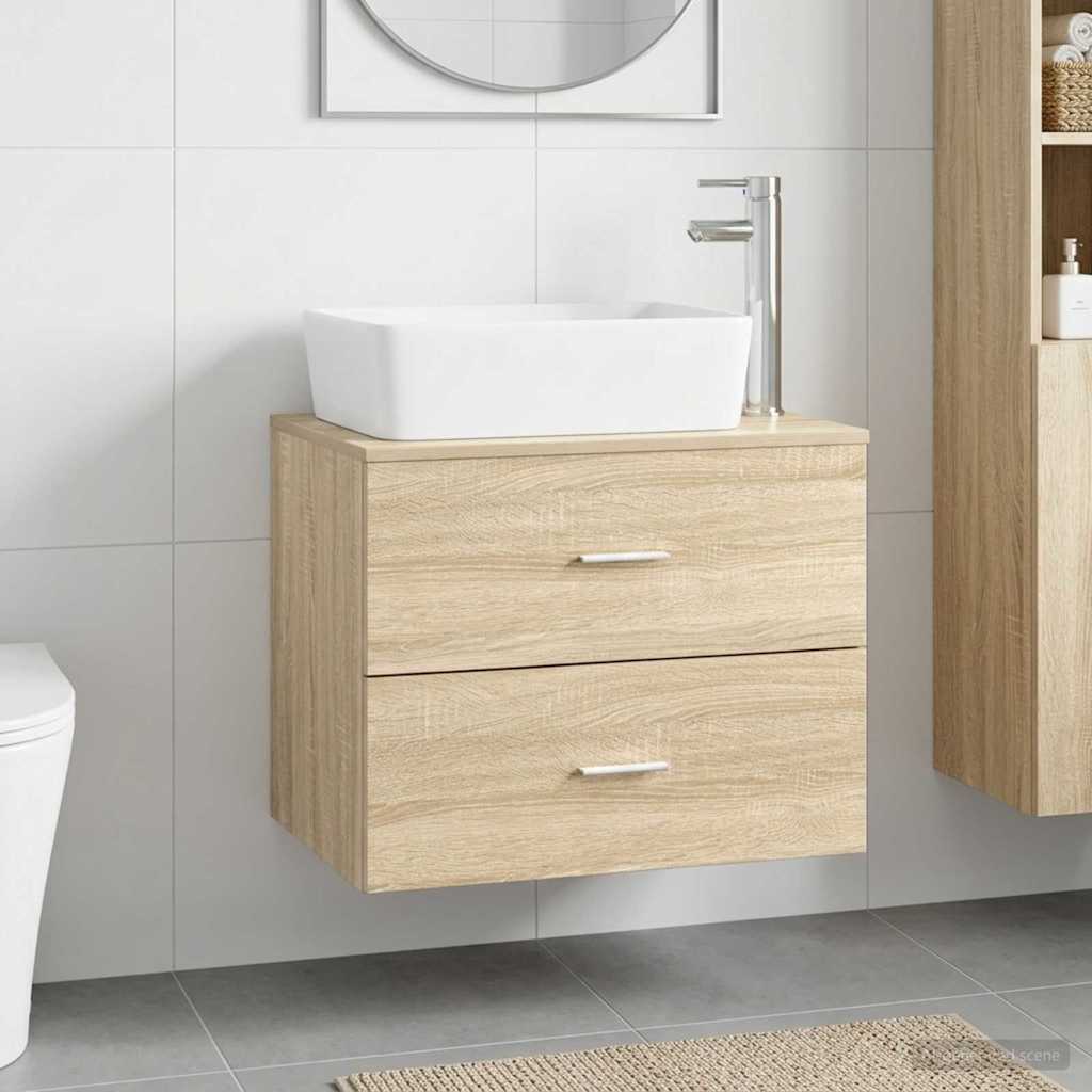 Badkamermeubelset Sonoma Eiken Bewerkt hout is nu te koop bij PeponiXL, paradijselijk wonen!