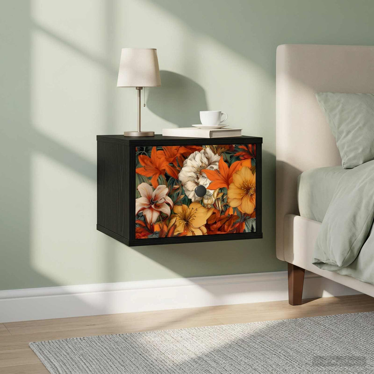 Wandkastje GENNEP Zwart eiken 36 x 33 x 25 cm Bewerkt hout is nu te koop bij PeponiXL, paradijselijk wonen!