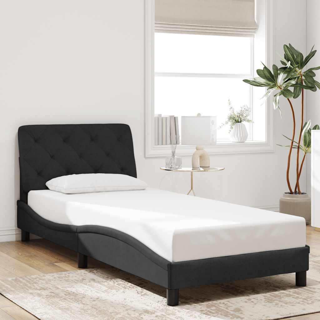 Bedframe zonder matras fluweel zwart 90x190 cm is nu te koop bij PeponiXL, paradijselijk wonen!