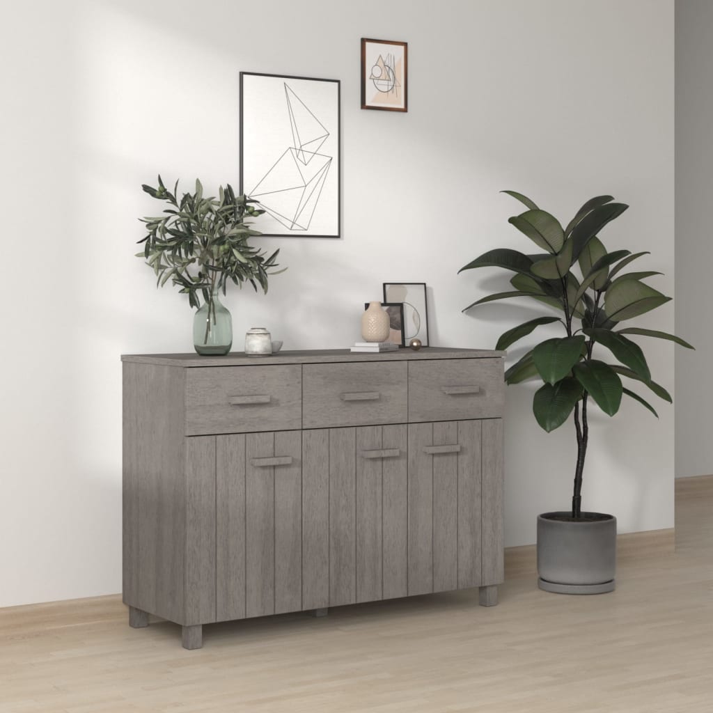 Dressoir HAMAR 113x40x80 cm massief grenenhout lichtgrijs is nu te koop bij PeponiXL, paradijselijk wonen!
