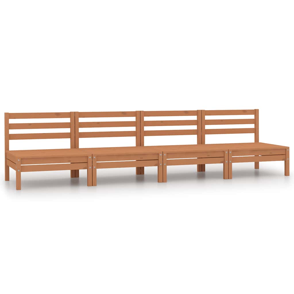 Tuinmiddenbanken 4 st massief grenenhout honingbruin is nu te koop bij PeponiXL, paradijselijk wonen!