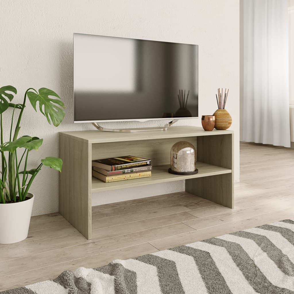 Tv-meubel 80x40x40 cm bewerkt hout sonoma eikenkleurig is nu te koop bij PeponiXL, paradijselijk wonen!