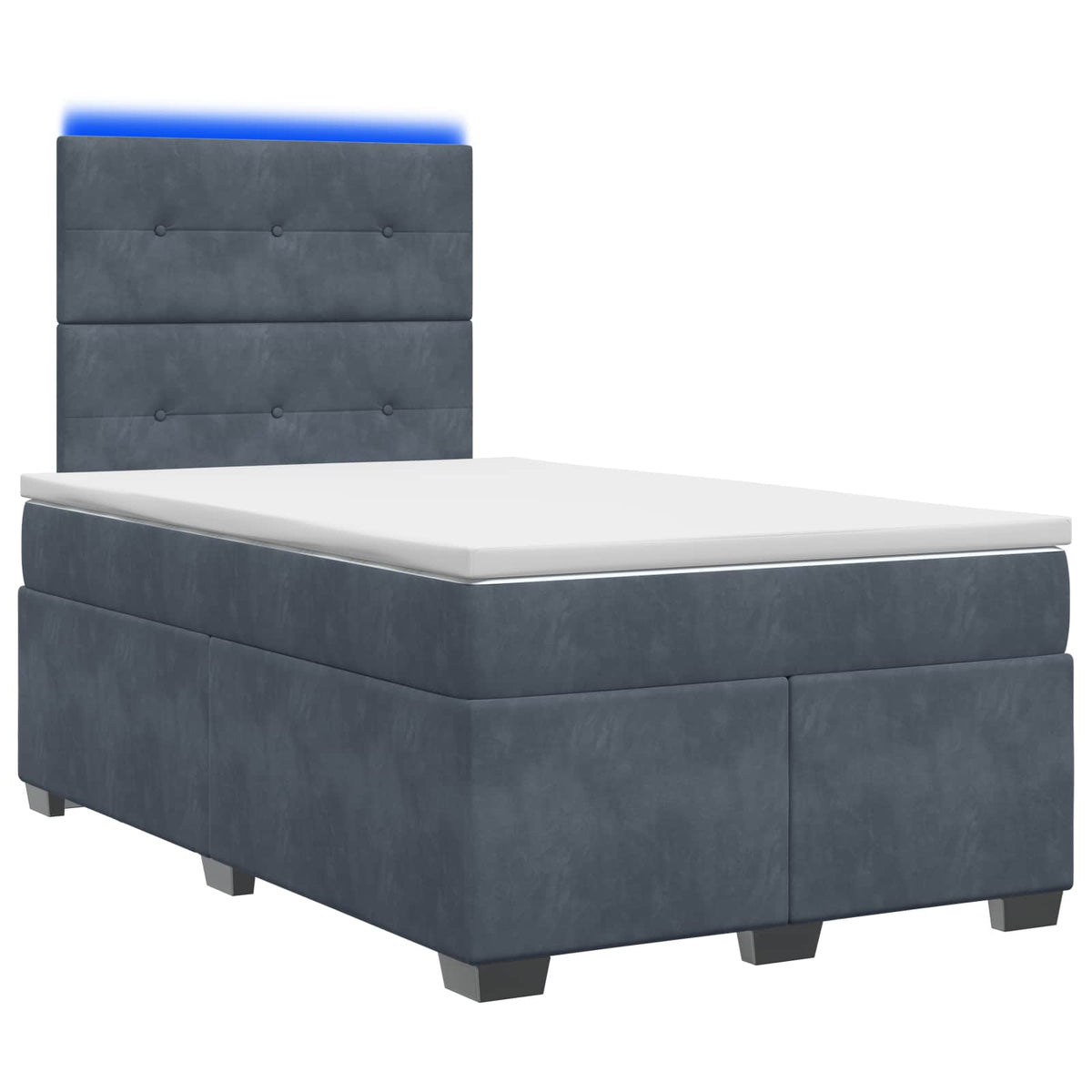 Boxspringbed met matras Donkergrijs 120 x 200 cm Fluweel is nu te koop bij PeponiXL, paradijselijk wonen!