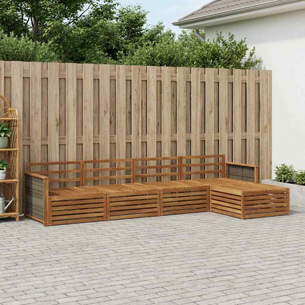 Buiten bankenset 5 pcs Naturel Massief Acaciahout is nu te koop bij PeponiXL, paradijselijk wonen!