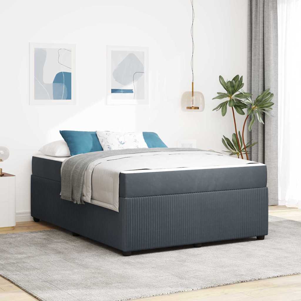 Bedframe met matras Donkergrijs 140 x 200 cm Stof is nu te koop bij PeponiXL, paradijselijk wonen!
