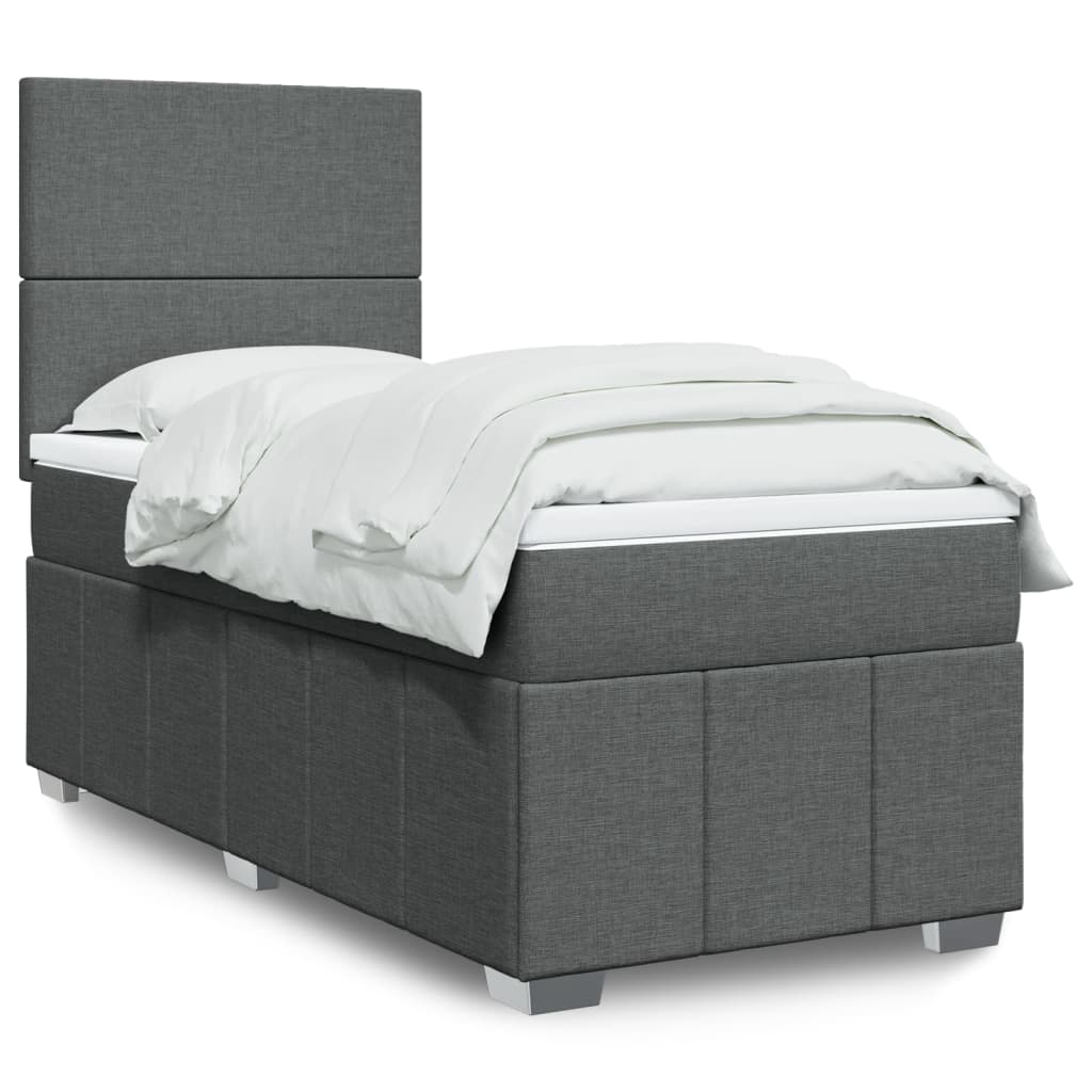 Boxspring met matras stof donkergrijs 80x200 cm is nu te koop bij PeponiXL, paradijselijk wonen!