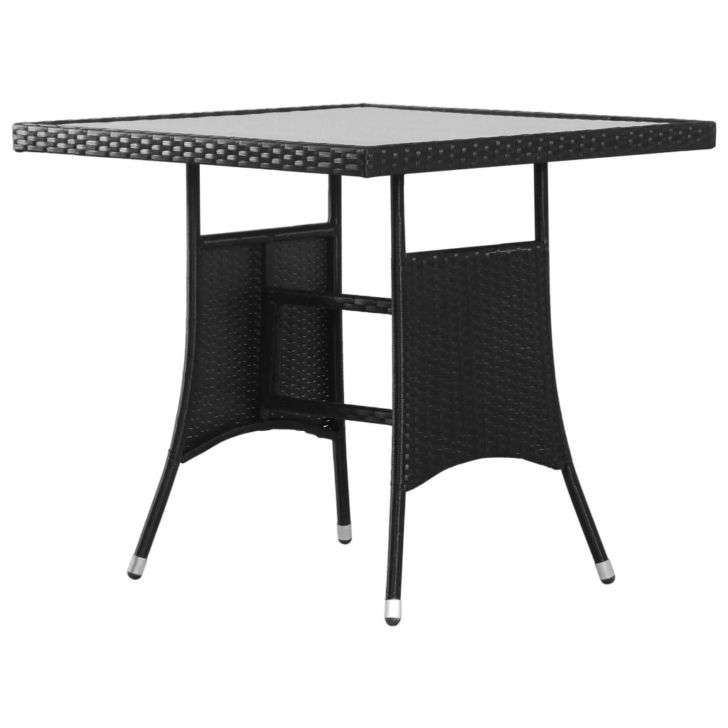 Tuintafel 80x80x74 cm poly rattan zwart is nu te koop bij PeponiXL, paradijselijk wonen!