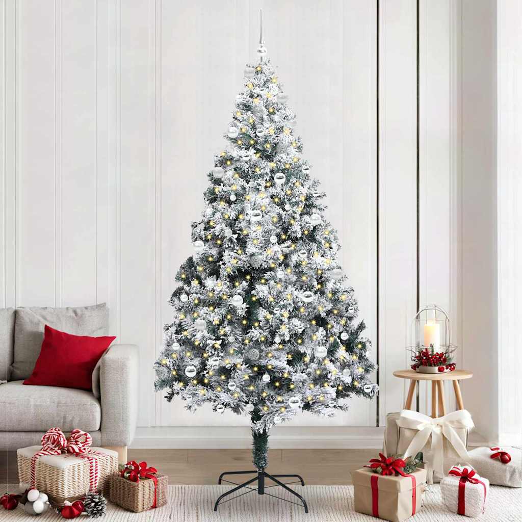 Kunstkerstboom met 300 LED Wit 240 cm PVC en Staal en Kunststof is nu te koop bij PeponiXL, paradijselijk wonen!