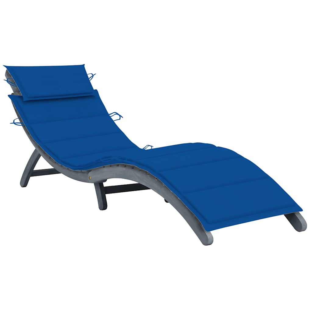 Ligbed met kussen massief acaciahout grijs is nu te koop bij PeponiXL, paradijselijk wonen!