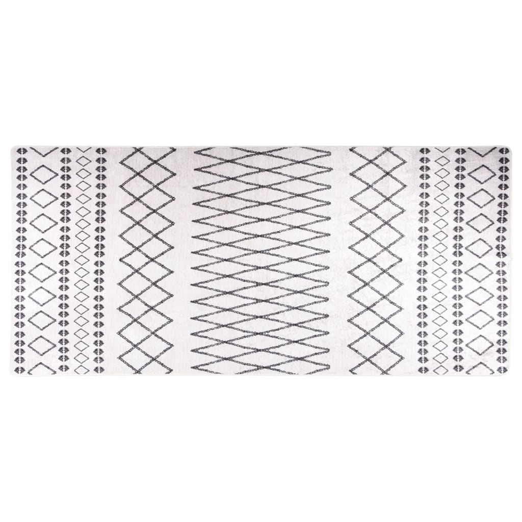 Vloerkleed wasbaar 80x300 cm zwart en wit is nu te koop bij PeponiXL, paradijselijk wonen!
