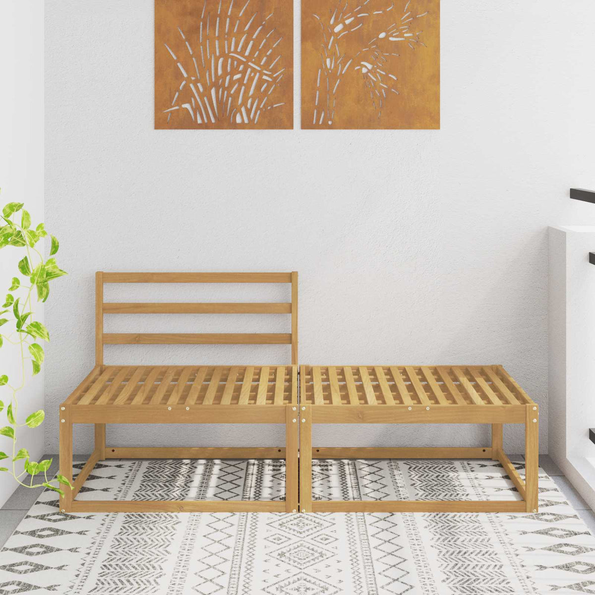 2 Stuk Buiten Voetenbank Polyester Wit is nu te koop bij PeponiXL, paradijselijk wonen!