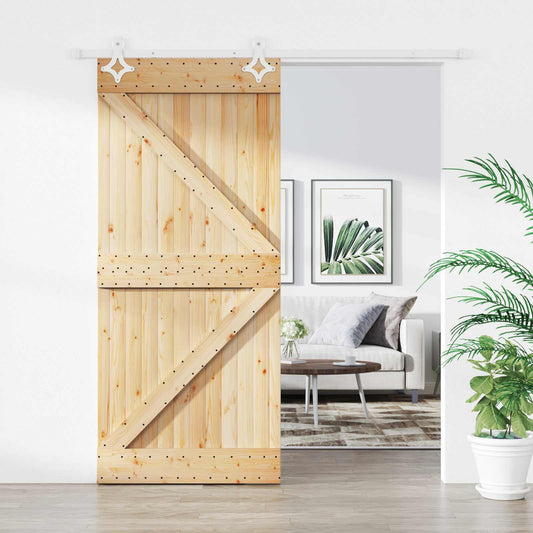 Schuifdeur Natuurlijk en Wit 90 x 210 cm Massief grenenhout is nu te koop bij PeponiXL, paradijselijk wonen!