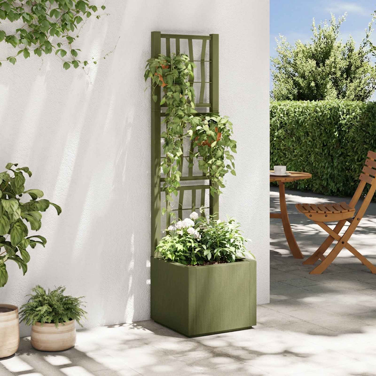 Tuindruppel met Trellis Groen 36 x 36 x 140 cm PP is nu te koop bij PeponiXL, paradijselijk wonen!