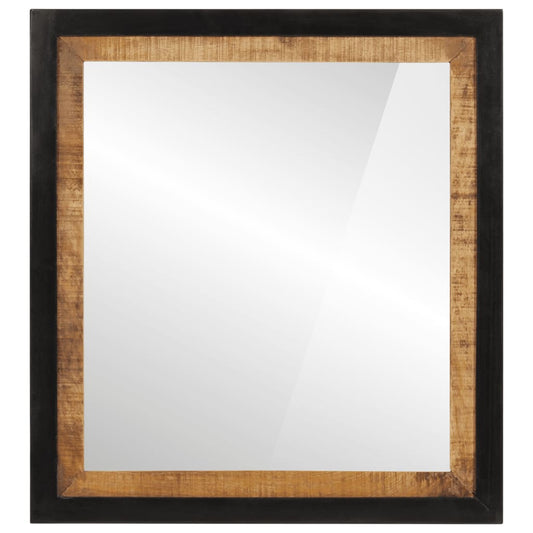 Badkamerspiegel 55x1x60 cm glas en massief mangohout is nu te koop bij PeponiXL, paradijselijk wonen!