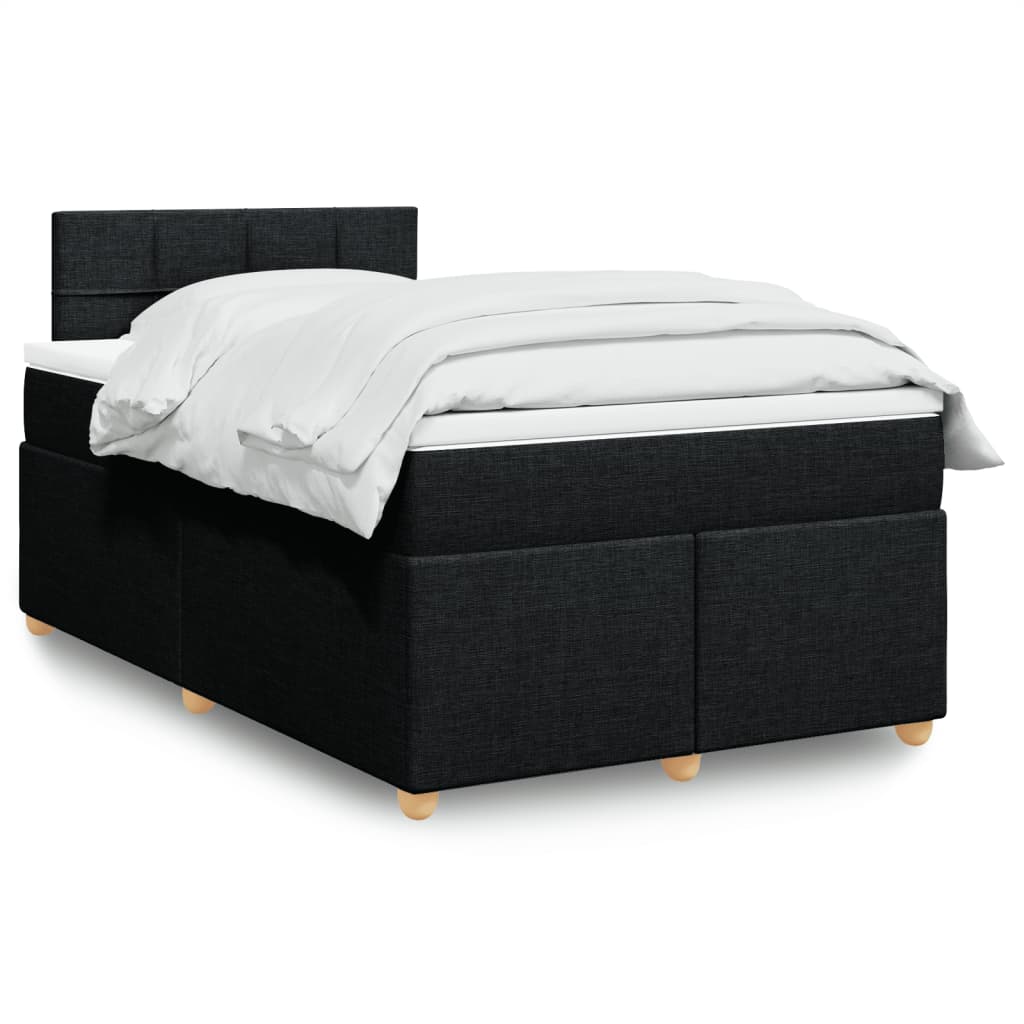 Boxspring met matras stof zwart 120x200 cm is nu te koop bij PeponiXL, paradijselijk wonen!