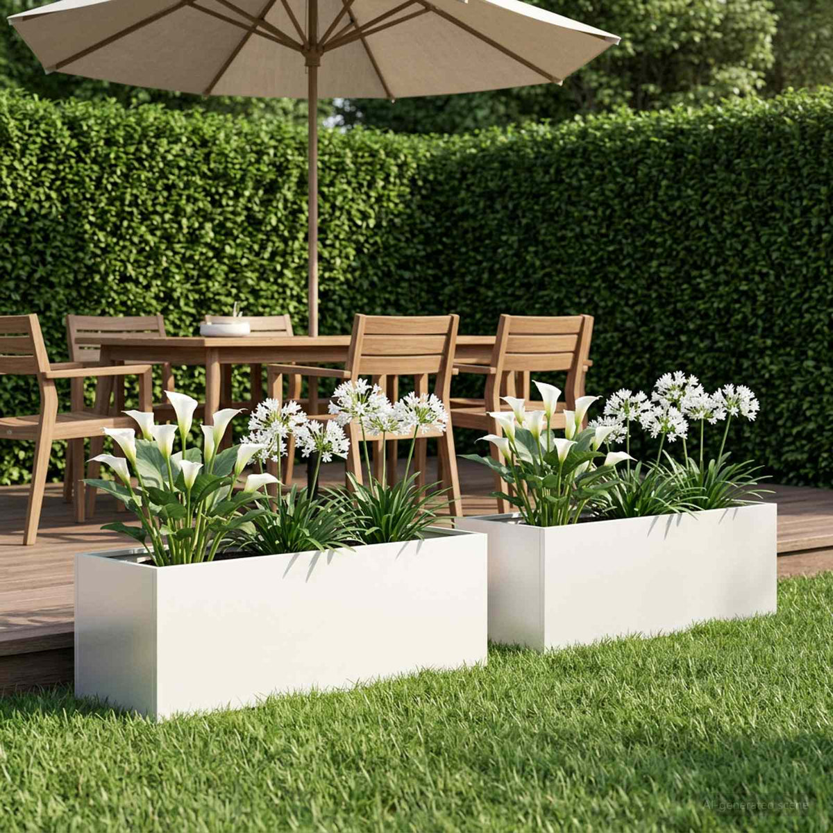 Plantenbak 2 st Wit 80 x 30 x 30 cm Koudgewalst staal is nu te koop bij PeponiXL, paradijselijk wonen!