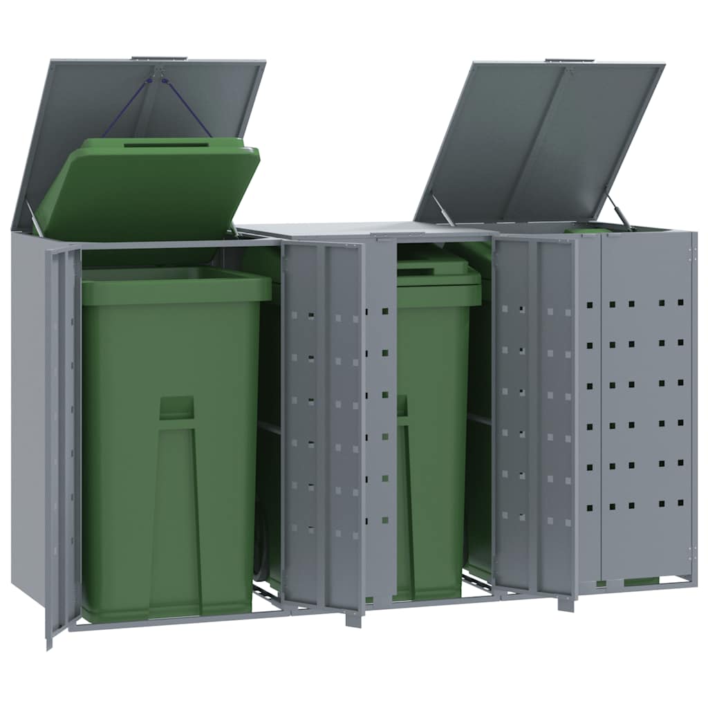 Containerberging voor 3 containers 207x79x117 cm staal grijs is nu te koop bij PeponiXL, paradijselijk wonen!