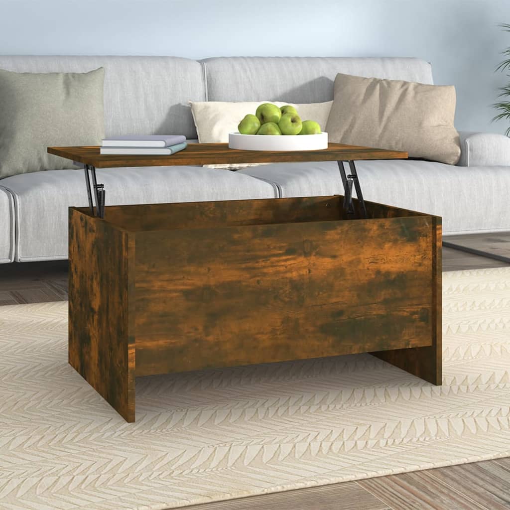 Salontafel 80x55,5x41,5 cm bewerkt hout gerookt eikenkleurig is nu te koop bij PeponiXL, paradijselijk wonen!