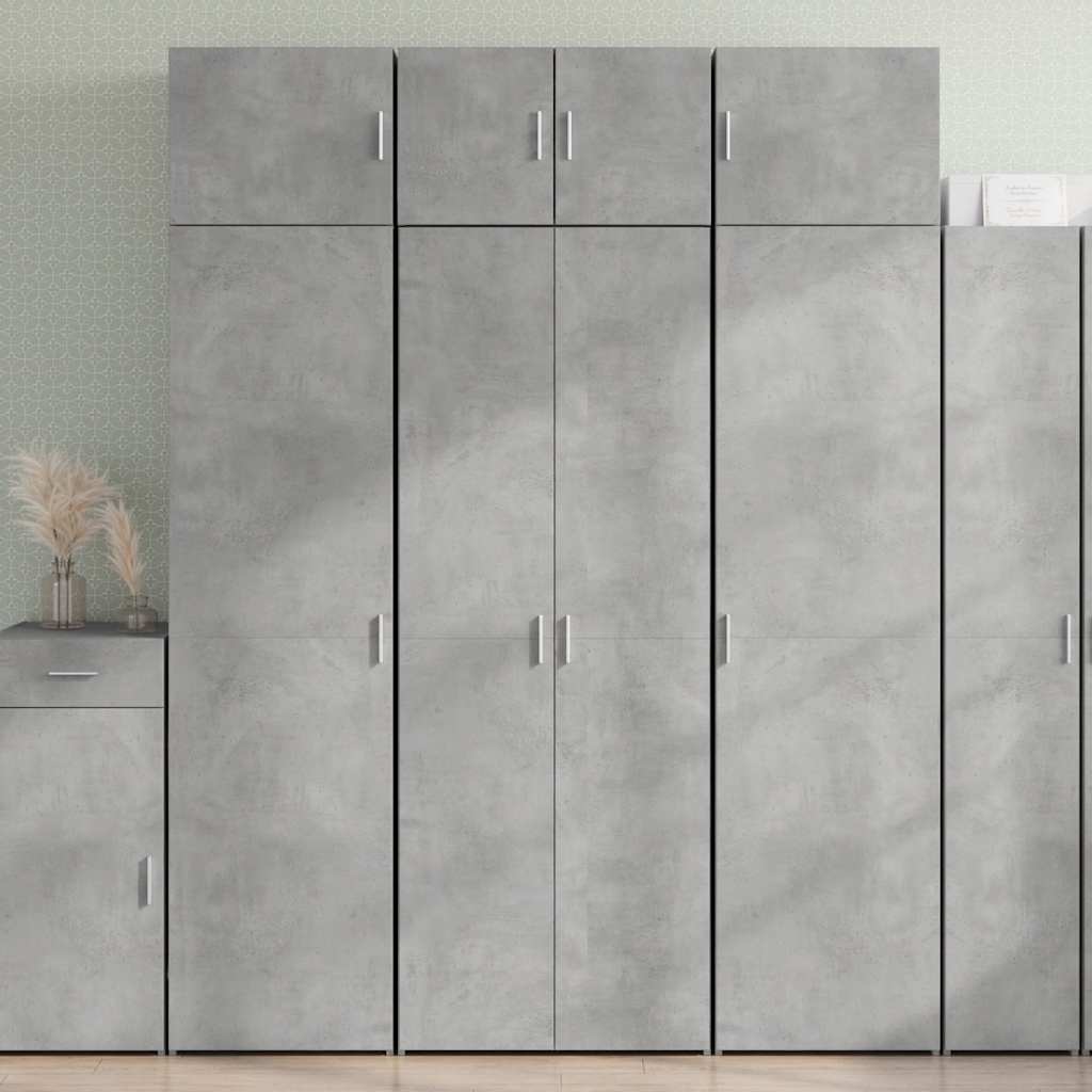 Hoge kast 70x42,5x185 cm bewerkt hout betongrijs is nu te koop bij PeponiXL, paradijselijk wonen!