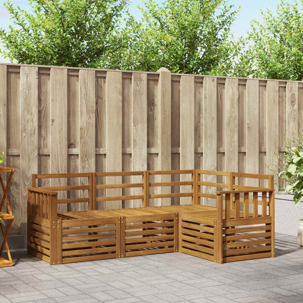 Sofa-Sets 4 pcs Naturel Massief Acaciahout is nu te koop bij PeponiXL, paradijselijk wonen!