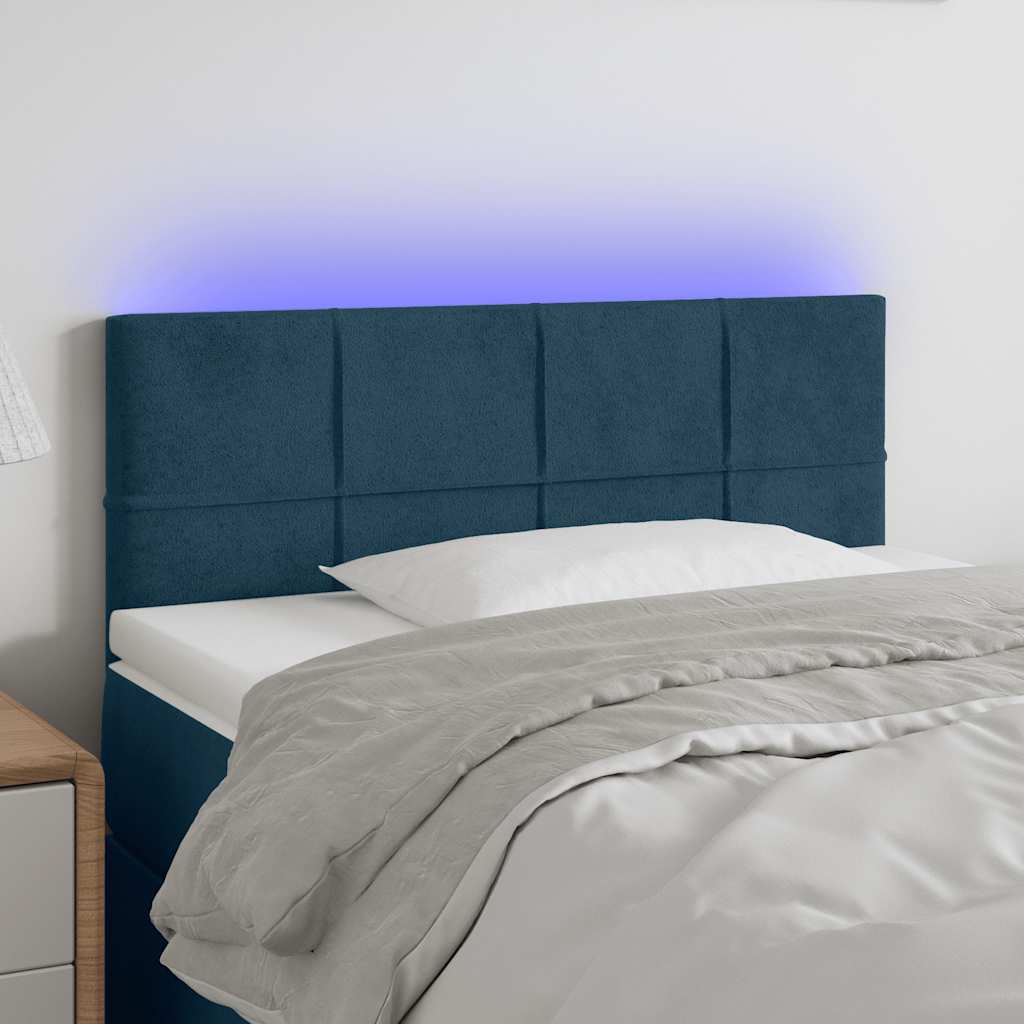 Hoofdbord LED 100x5x78/88 cm fluweel donkerblauw is nu te koop bij PeponiXL, paradijselijk wonen!