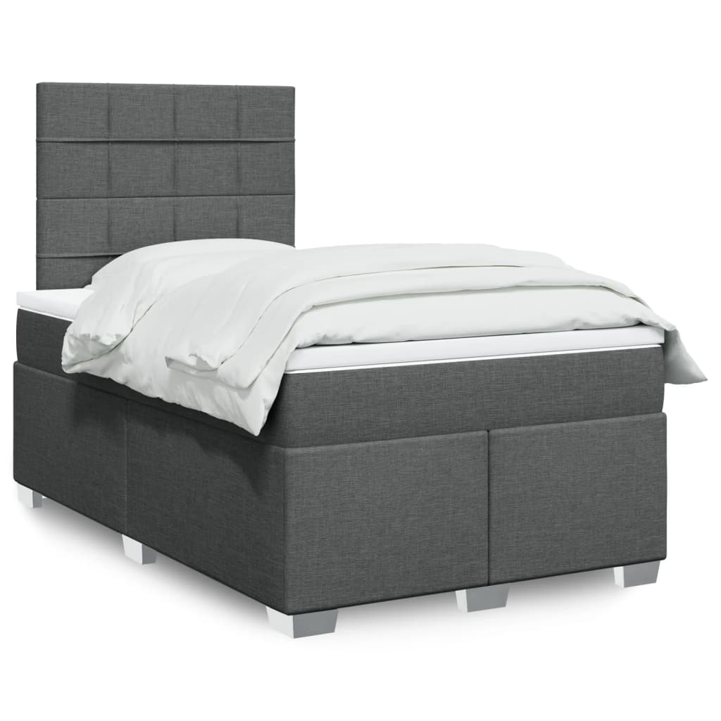 Boxspring met matras stof donkergrijs 120x190 cm is nu te koop bij PeponiXL, paradijselijk wonen!