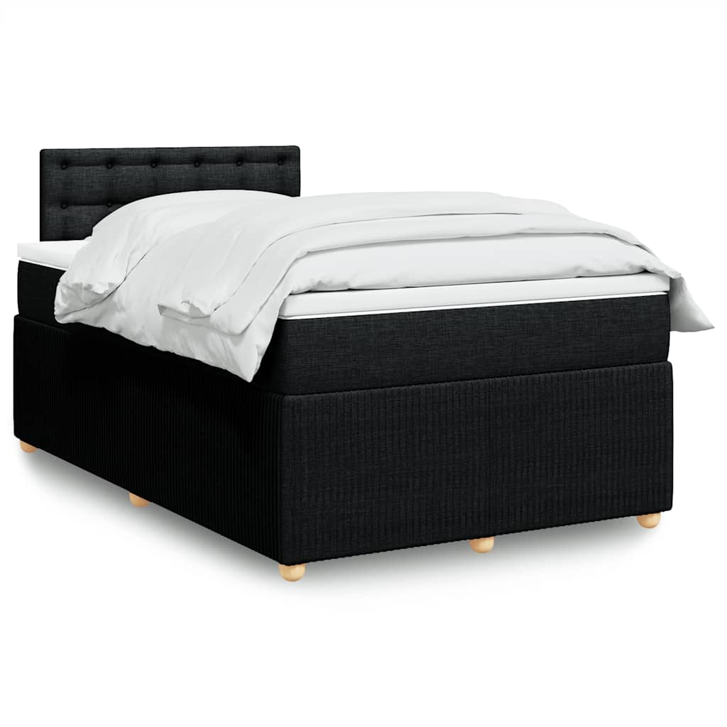 Boxspring met matras stof zwart 120x190 cm is nu te koop bij PeponiXL, paradijselijk wonen!