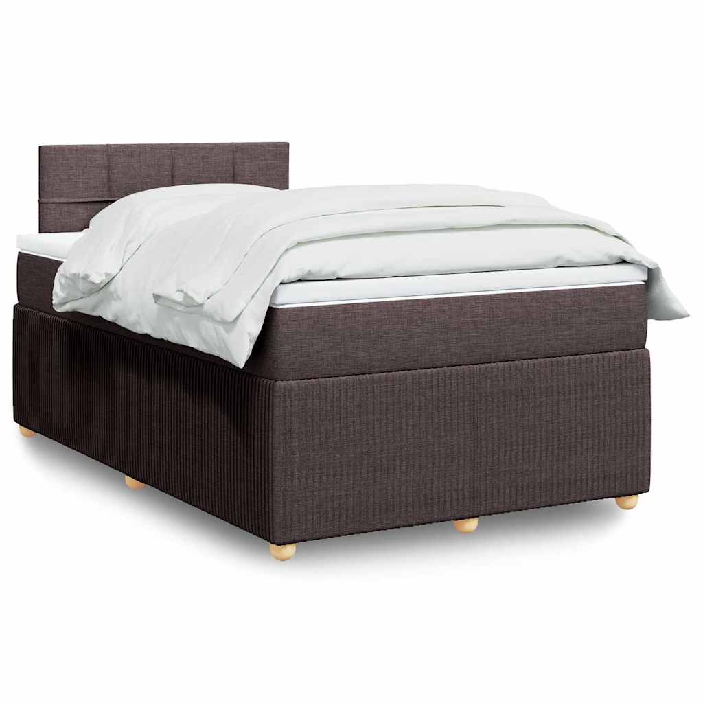 Boxspring met matras stof donkerbruin 120x200 cm is nu te koop bij PeponiXL, paradijselijk wonen!