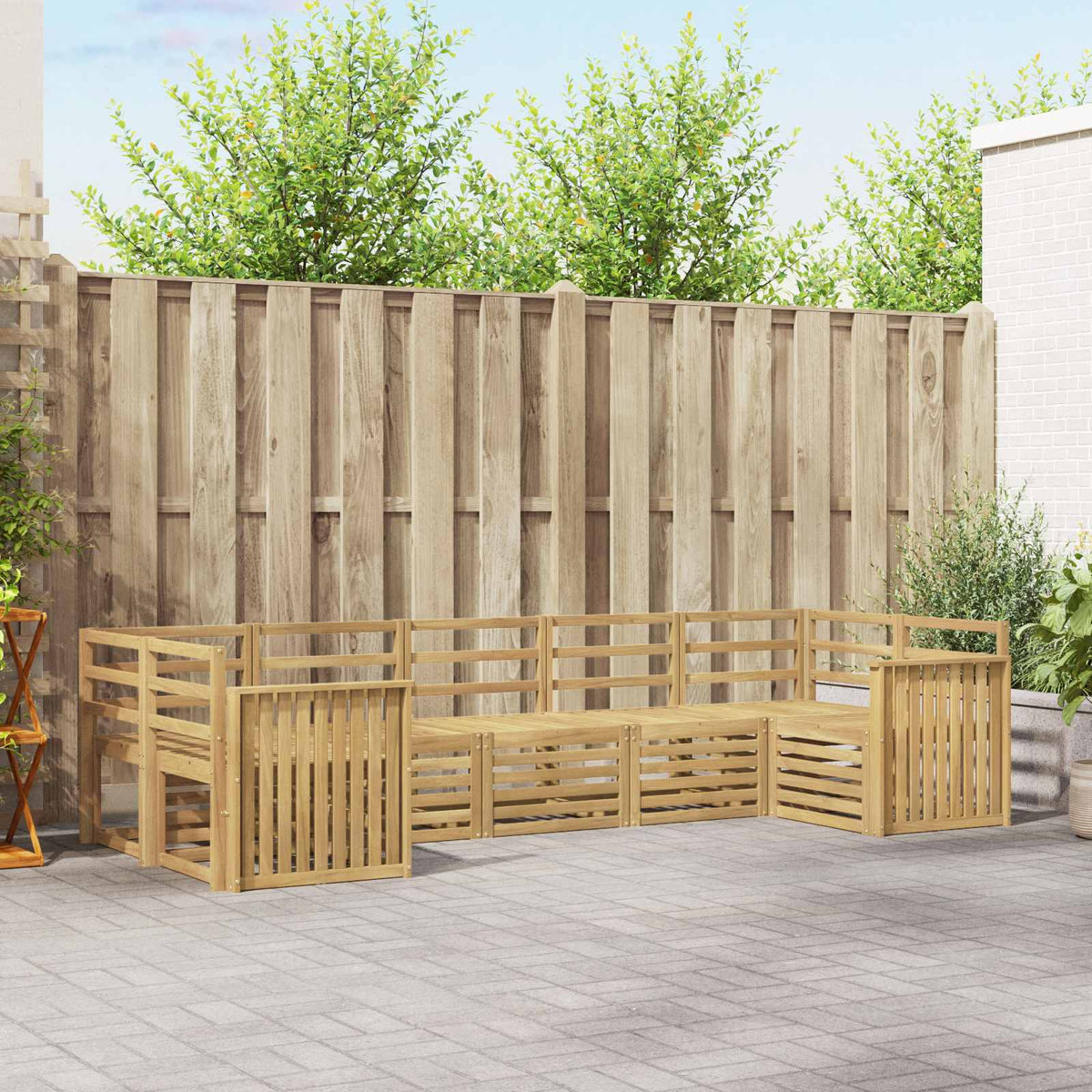 Buiten bankenset 7 pcs Wit 304 x 128,5 x 73 cm is nu te koop bij PeponiXL, paradijselijk wonen!
