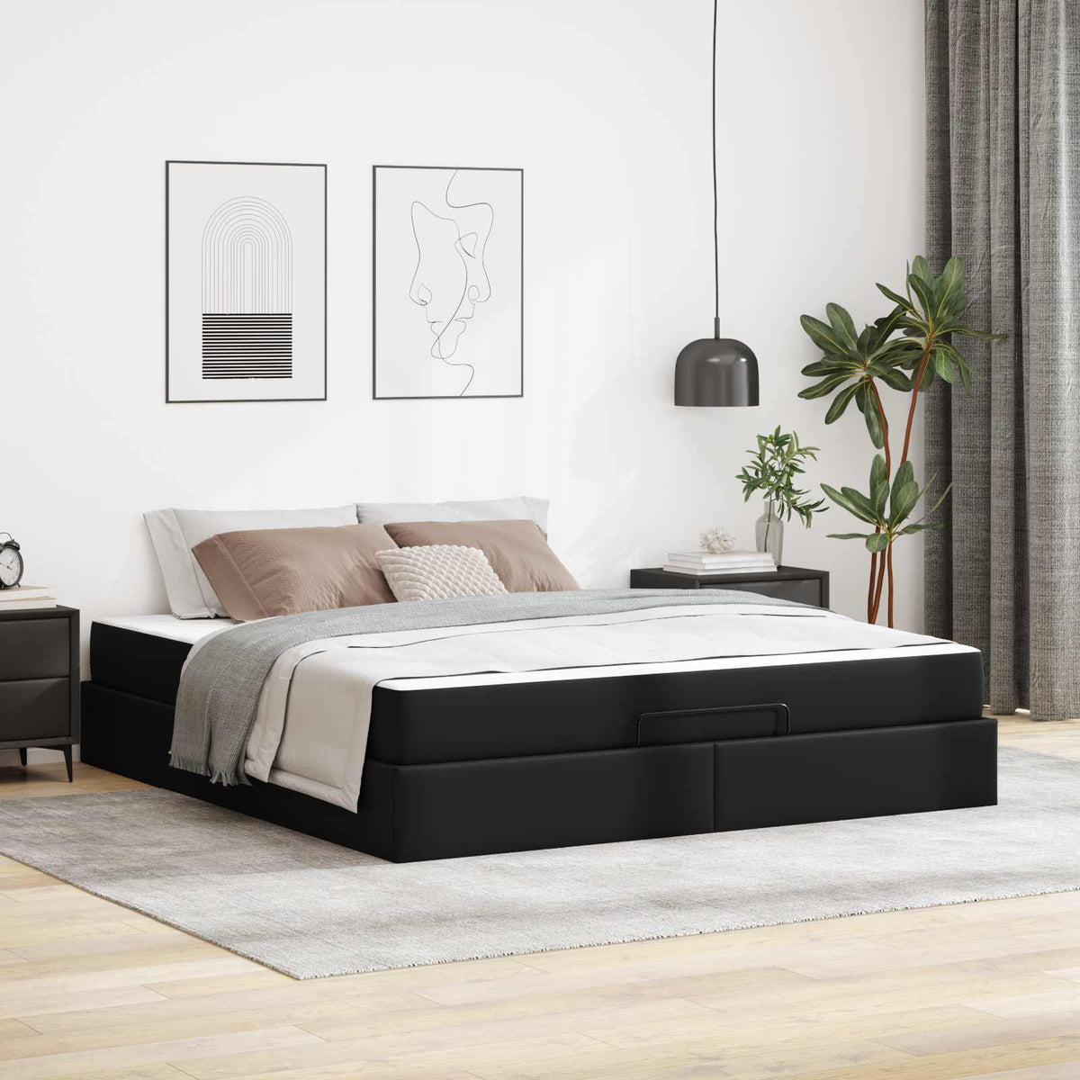 Bedframe met matras Anders 2 pcs Zwart PVC is nu te koop bij PeponiXL, paradijselijk wonen!