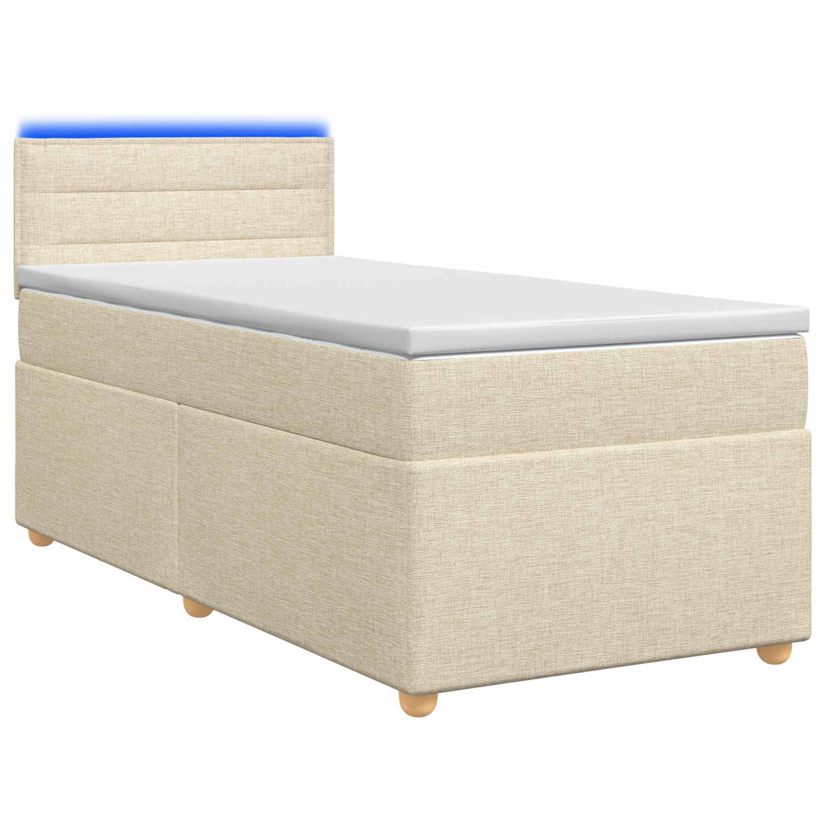Boxspringbed met matras Crèmekleurig 100 x 200 cm Stof is nu te koop bij PeponiXL, paradijselijk wonen!