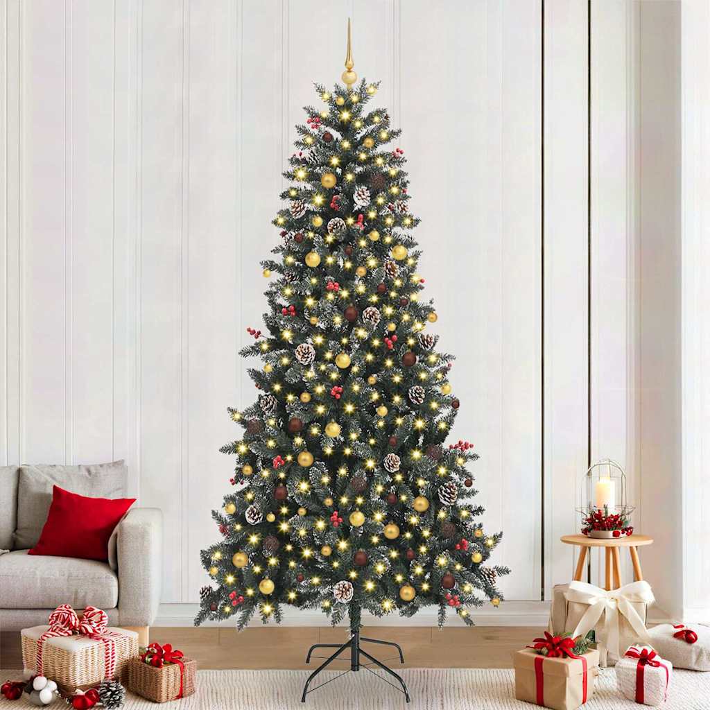 Kunstkerstboom met 300 LED Groen 240 cm PVC en Plastic en Staal is nu te koop bij PeponiXL, paradijselijk wonen!