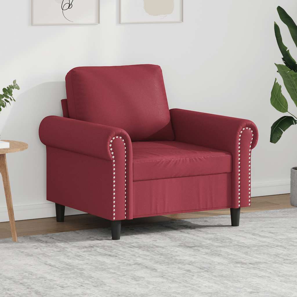 Fauteuil 60 cm kunstleer wijnrood is nu te koop bij PeponiXL, paradijselijk wonen!