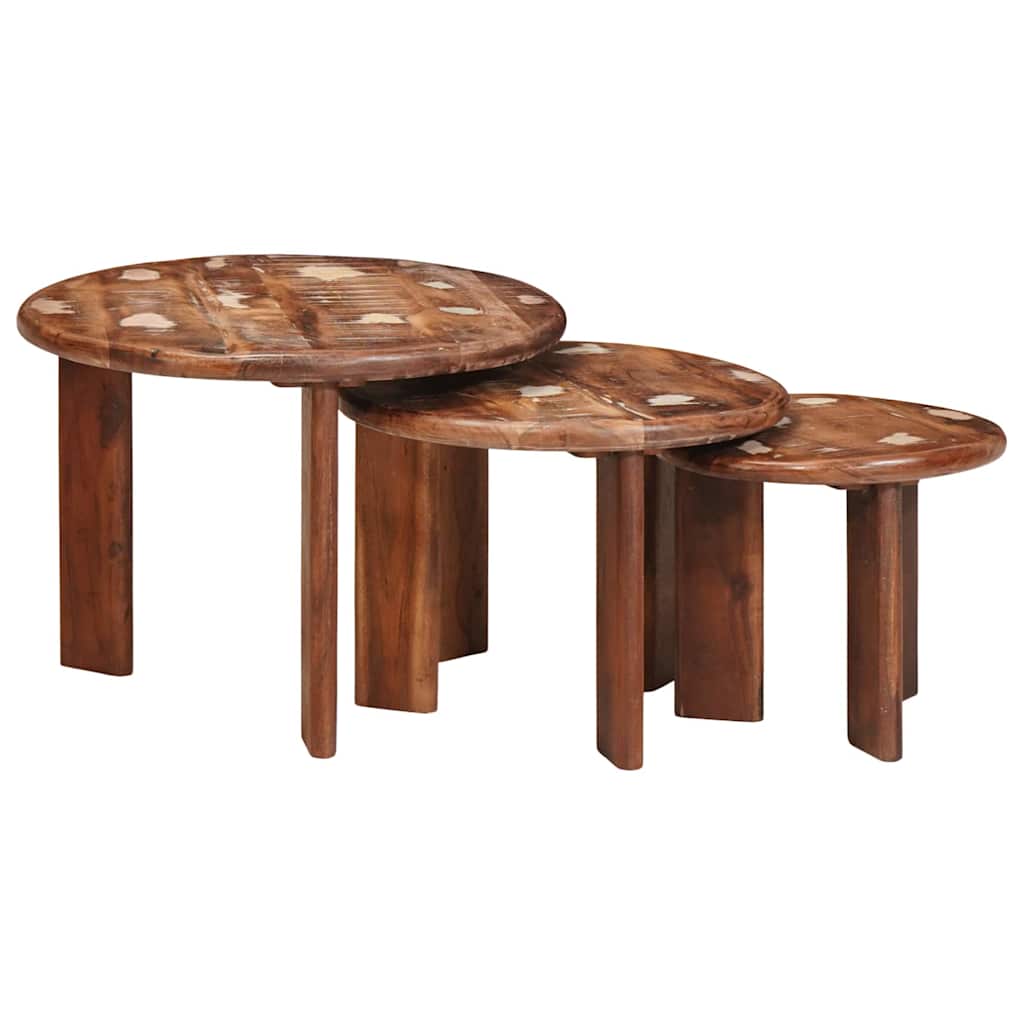 Nest Koffietafels 3 pcs Multikleur Massief gerecycled hout is nu te koop bij PeponiXL, paradijselijk wonen!