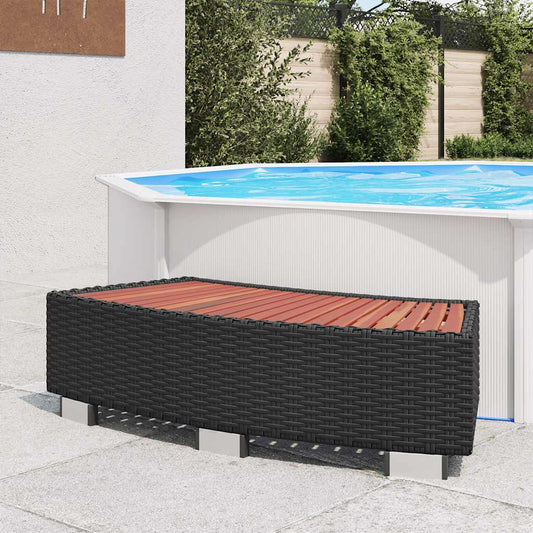 Spatrap 92x45x25 cm poly rattan zwart is nu te koop bij PeponiXL, paradijselijk wonen!
