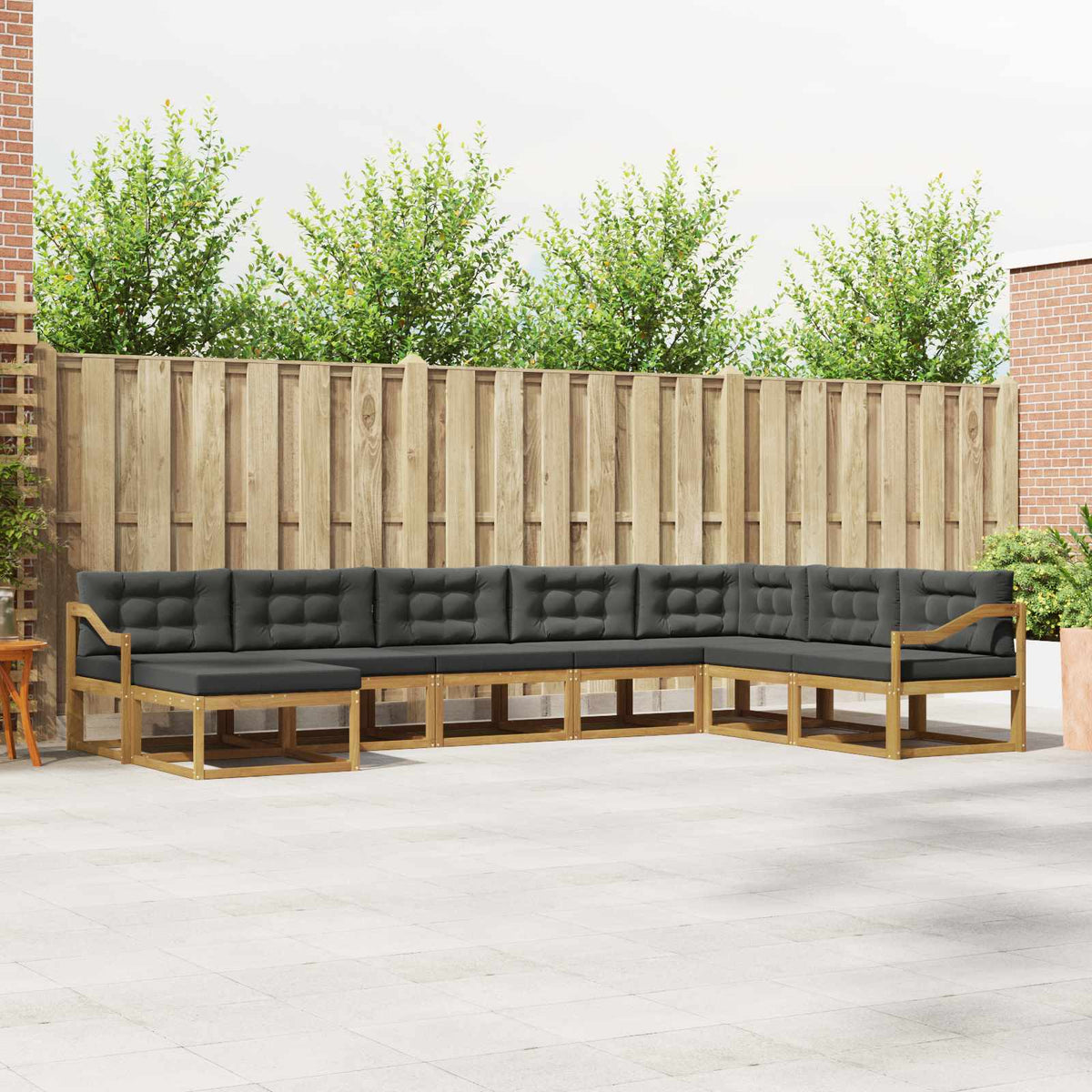 Buiten bankenset 8 pcs Wit en antracietkleurig is nu te koop bij PeponiXL, paradijselijk wonen!