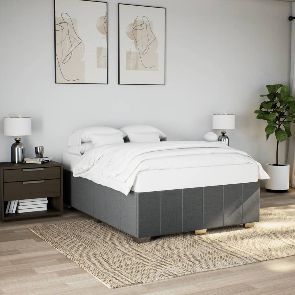 Bedframe zonder matras stof donkergrijs 140x200 cm is nu te koop bij PeponiXL, paradijselijk wonen!