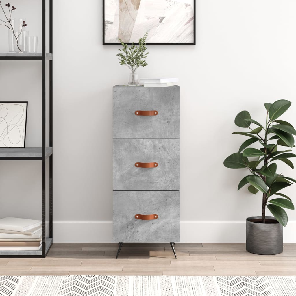 Dressoir 34,5x34x90 cm bewerkt hout betongrijs is nu te koop bij PeponiXL, paradijselijk wonen!
